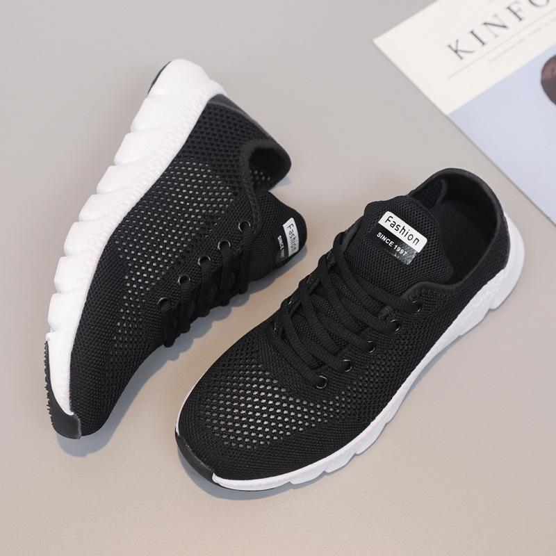 Large Size Breathable Fly-woven Women's Shoes Fashion Trend Simple Women's Sports Shoes Hiking Single Shoes