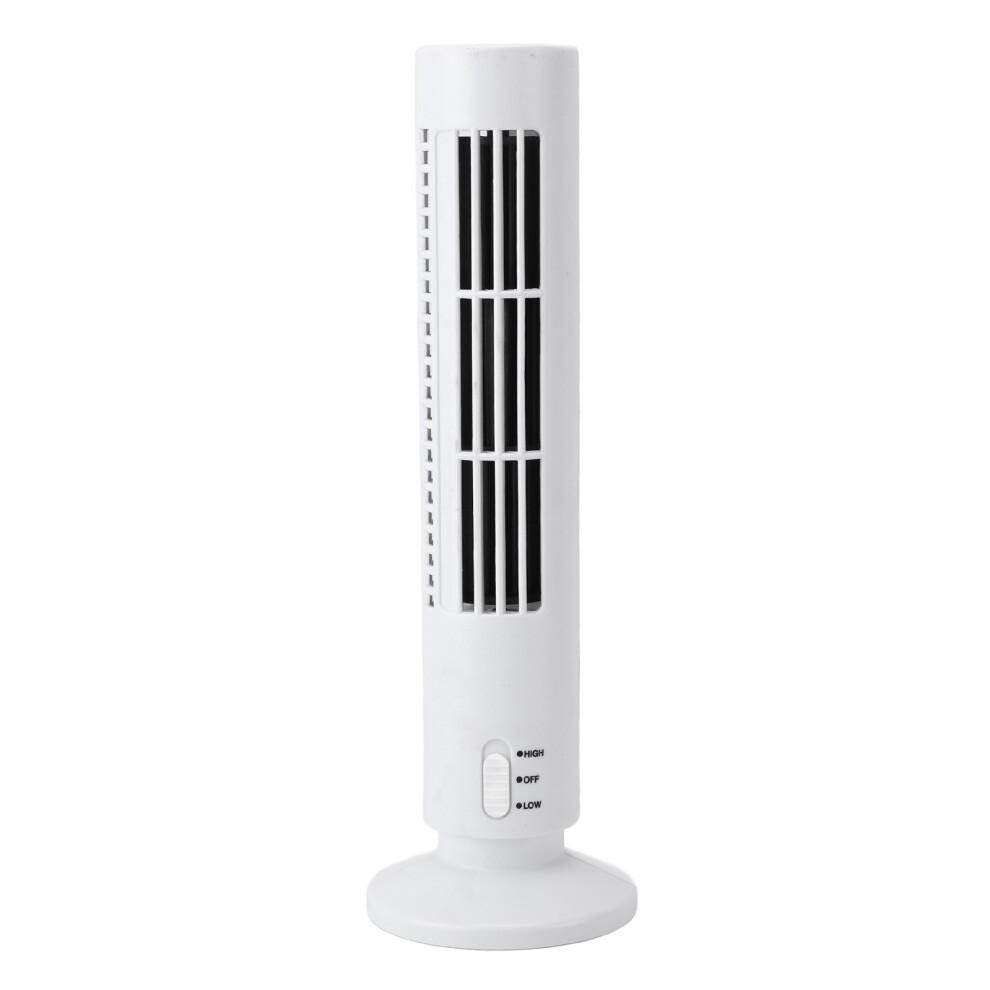 Mini Tower Fan Bladeless Desk Fan Quiet Cooling, White, 6x33cm