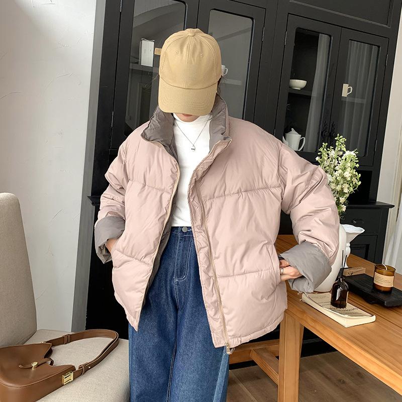 

Осенне-зимняя куртка из хлопка, свободная и модная женская одежда, плотная куртка из хлопка, короткая куртка из хлопка, повседневная куртка из хлопка с воротником-стойкой M хаки