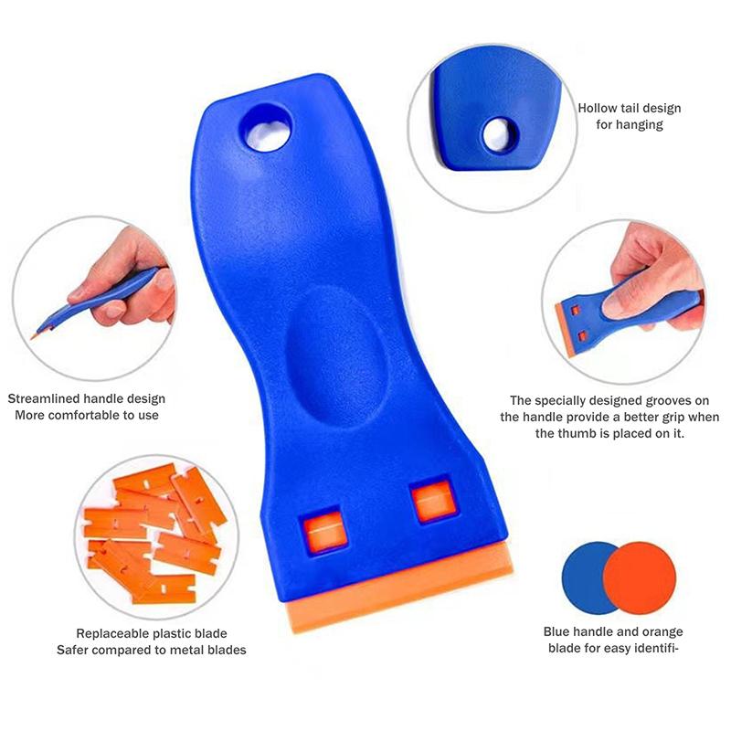 1Set Car Sticker Remover Multipurpose Plastic Small Paint Automotive Film Applying Tool Household Glass Cleaning Scraper