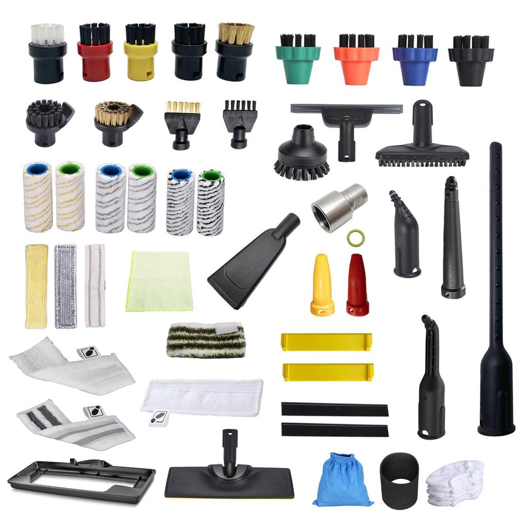 Kärcher SC Serie Dampfzubehör-Set: Inklusive kleiner Rundbürste, Kupferbürste, Bodendüse