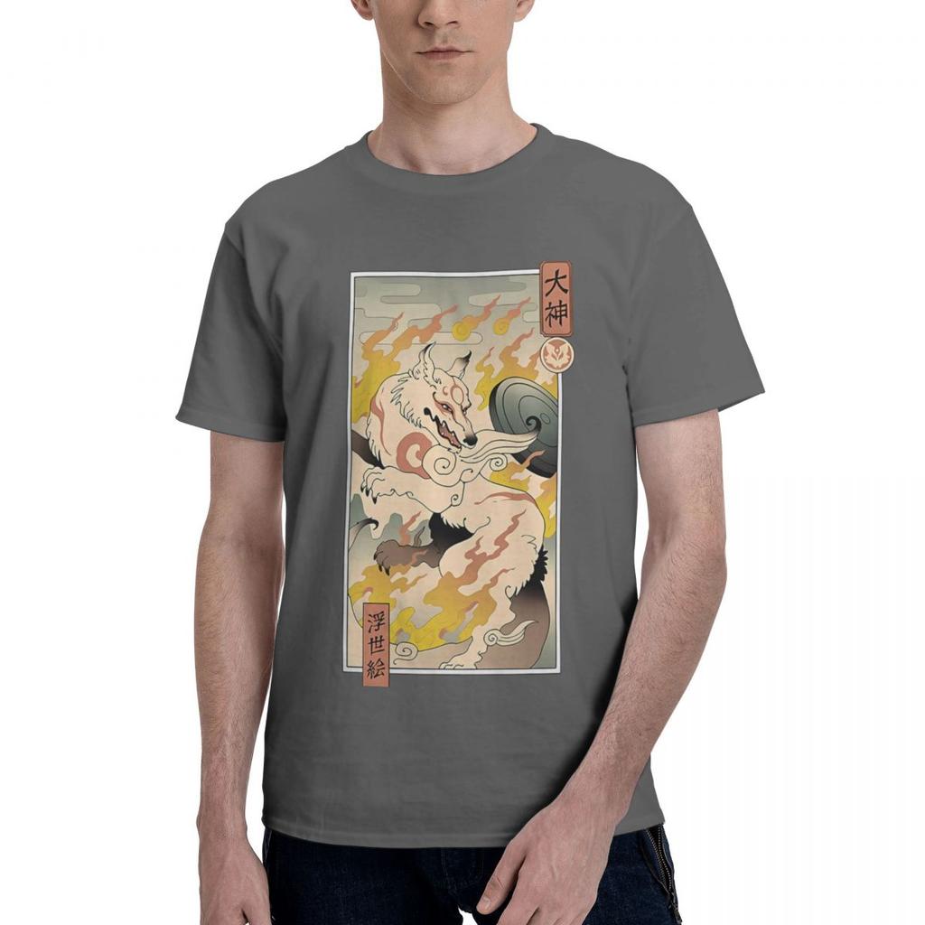 Okami Wolf Of Japan 100 Cotton Casual Breathable Confortable Cute Funny Mens TShirts Funny Gift