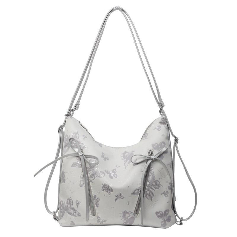 

Tote Bag Women s New Fashionable Large-capacity Bow Multi-functional Backpack College Student Class Backpack серебряный