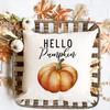Hello Pumpkin Printed Pillow Case Autumn Party Decor Home Cushion Cover Fall Holiday Pillowcase Thanksgiving Halloween Best Gift