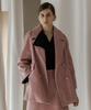 Ish Wool Touch Double Breasted Coat (Pink)