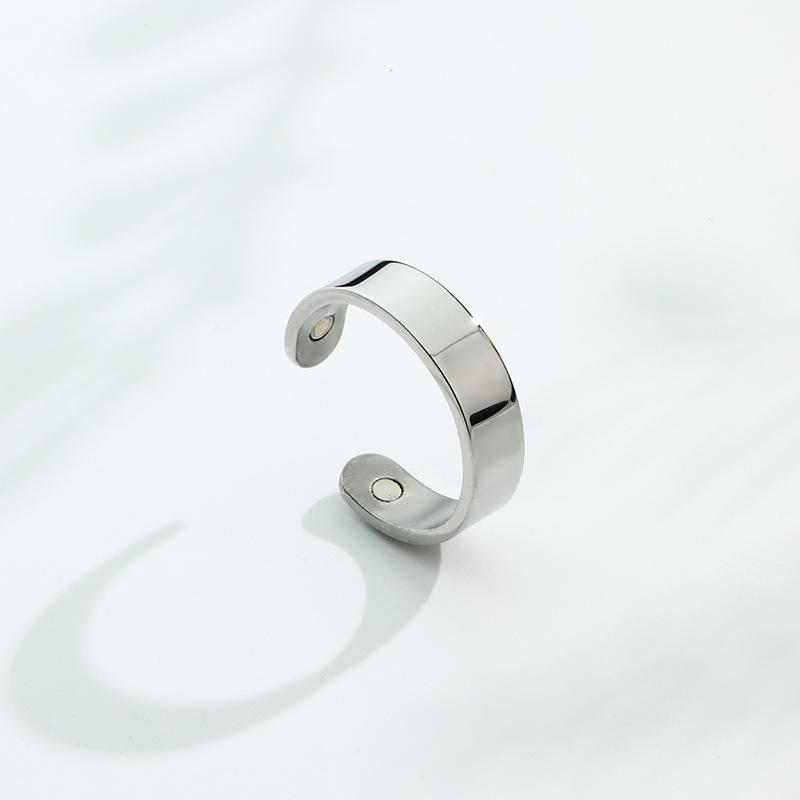 Stainless Steel Magnet Ring Magnetic Opening Stop Snoring Ring Dual Magnetic Healthy Fashion Jewelry Accessories