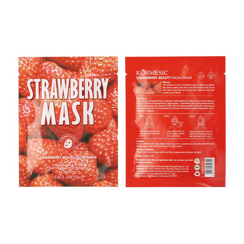 KORMESIC Ovocná pleťová maska Jahoda Avokádo Granátové jablko Heřmánek Aloe