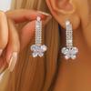 2Pc Women'S Fashionable Copper Zircon Stone Niche High End Tassel Earrings Jewelry Suitable For Dates, Parties, Festivals, Present GiftFashion Jewelry