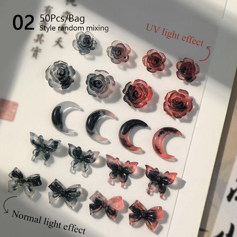 50 ks mini kosočtvercové kamínky na nehty s plochým dnem, AB barva, zdobení nehtů, křišťálové drahokamy, oslnivá manikúra, 3D dekorace na nehty