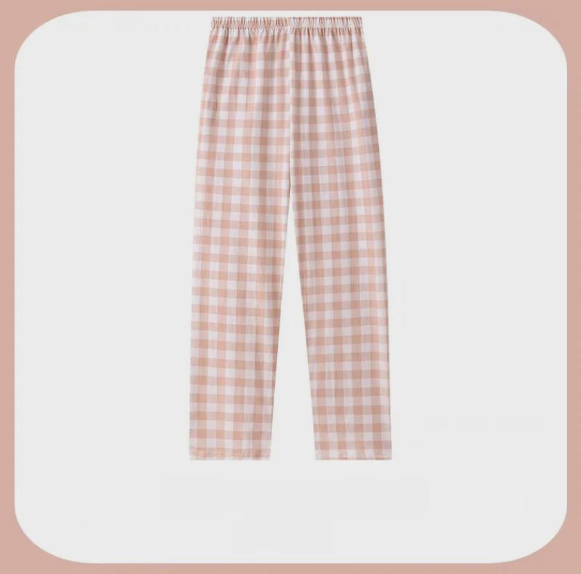 Women's Casual Plaid Trousers: Lightweight, Loose-Fit Pajama Pants for Spring & Summer, Ideal for Lounging or Wearing Outdoors