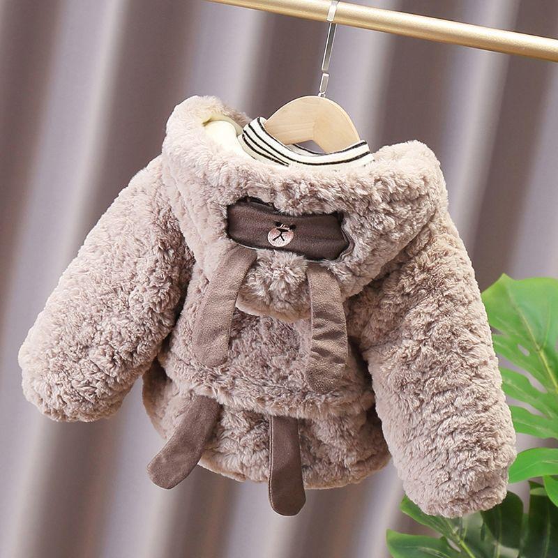 Toddler Baby Girl Boy Fleece Hoody Jacket Little Kids Zip Up Teddy Coat Sweatshirt Children Warm Winter Outwear Hoodies Clothes