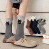 Women Socks Cartoon Cat Dog Japanese Kawaii Cute Middle Tube Socks Women Autumn and Winter Retro Long Socks Sox Christmas Gifts