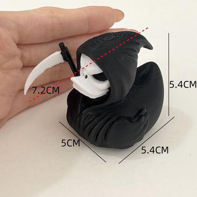 Simple Horror Ghost Duck with Scythe Halloween Desk Decoration Ornaments Creative Gifts for Friends Cute MINI Sickle Black Duck