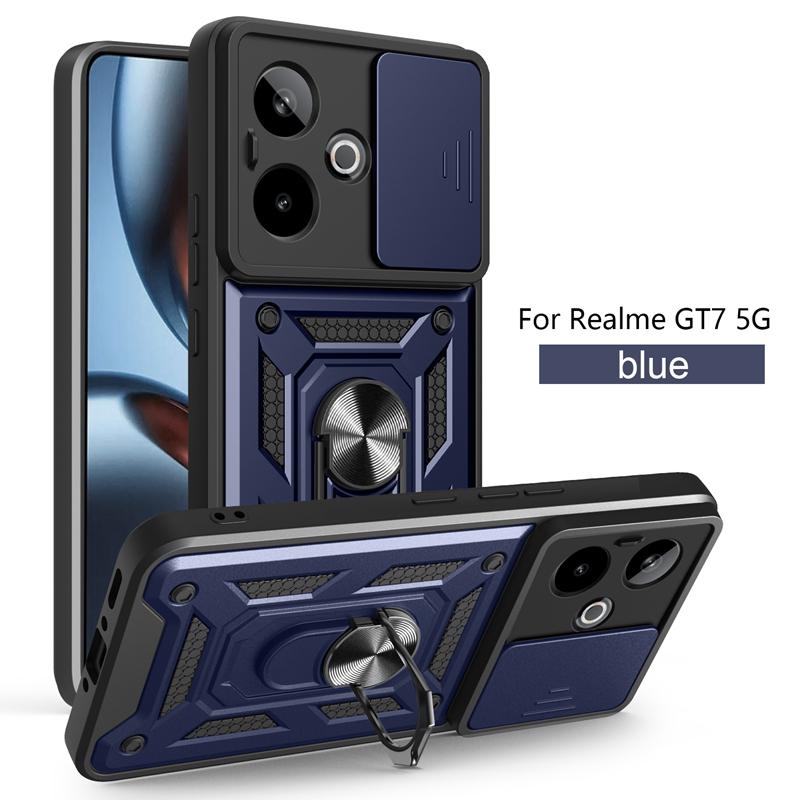 Pro pouzdro Realme GT7 5G Držák s magnetickým kroužkem do auta Pancéřové Nárazuvzdorné Coque Pro OPPO Realme GT7 GT 7 RealmeGT7 Kryt na ochranu objektivu