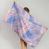 Elegant Green White Floral Beach Towel Polyester Quick Dry Sand Free Swimming Bath Towel For Women Summer Pool Vacation Travel