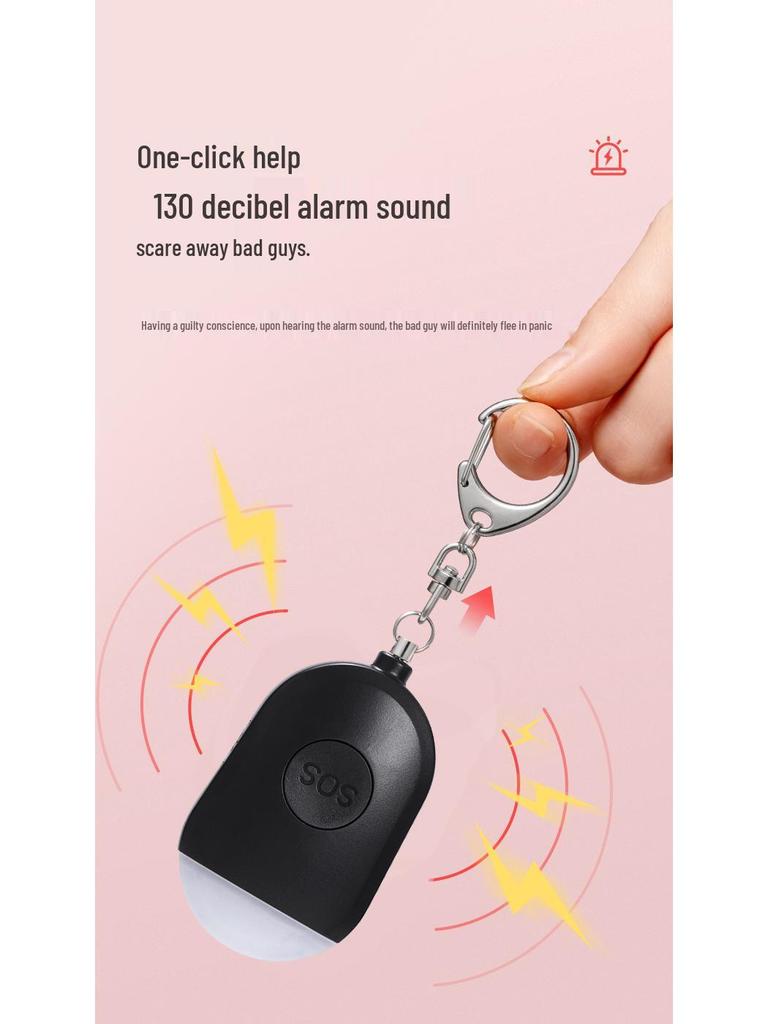 Portable Outdoor Self-Defense Alarm with LED Light for Women's Nighttime Safety