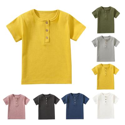 Children's Top Short Sleeve T-shirt Fashion Cute Ribbed Base Shirt
