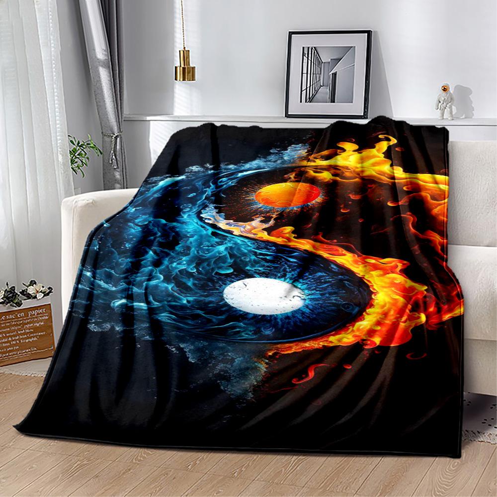 Yingyang Blanket Durable Comfort Perfect for Office Chair Office Picnics Four Seasons Universal Digital Print