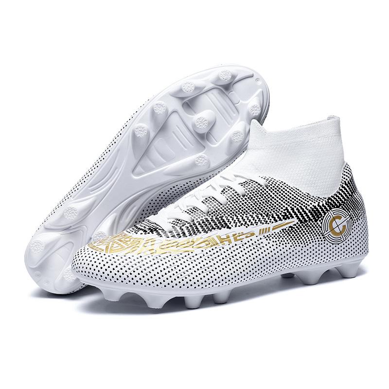 High-top Football Shoes Men and Women Children Broken Nails Tf Leather Feet Artificial Turf AG Nails Youth Student Training Shoes