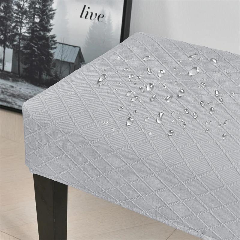 Jacquard Stretch Long Bench Cover for Dining Room Spandex Anti-dirty Home Decor Piano Chair Covers Washable Seat Protector