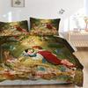 3pcs Happy Prince Charming Snow White and the Dwarfs Printed Quilt Set - Soft and Comfortable Quilt Cover for Bedroom, Guest Room and Dormitory D