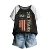 Women’s Raglan Sleeve Printed Top USA 250 Years Graphic Casual Crewneck Short Sleeve Loose Fit Summer T Shirt for Women
