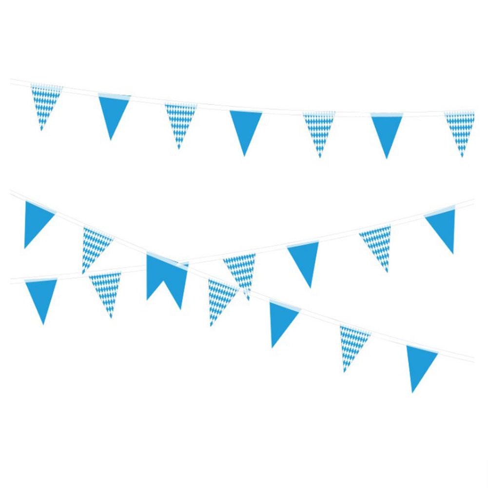 10m Oktoberfest Bunting Bavarian Banner Decoration Bavarian Check Flag Welcome Banner For German Theme Party Garland Decoration