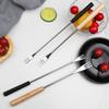 6PCS 10.2 Inch Stainless Steel Fondue Forks Cheese Fork Fruit Forks With Heat-blocking Handle For Hot Pot Barbecue