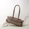 Sweet and Cool Large-capacity Locomotive Bag Women's Light Luxury High-end Baguette Bag Fashionable Versatile Commuter Leather Shoulder Armpit Bag