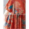 DIMANAF 2025 Summer Plus Size Dress Women Casual Vintage Long Dress Loose Basic Flower Printing Dress