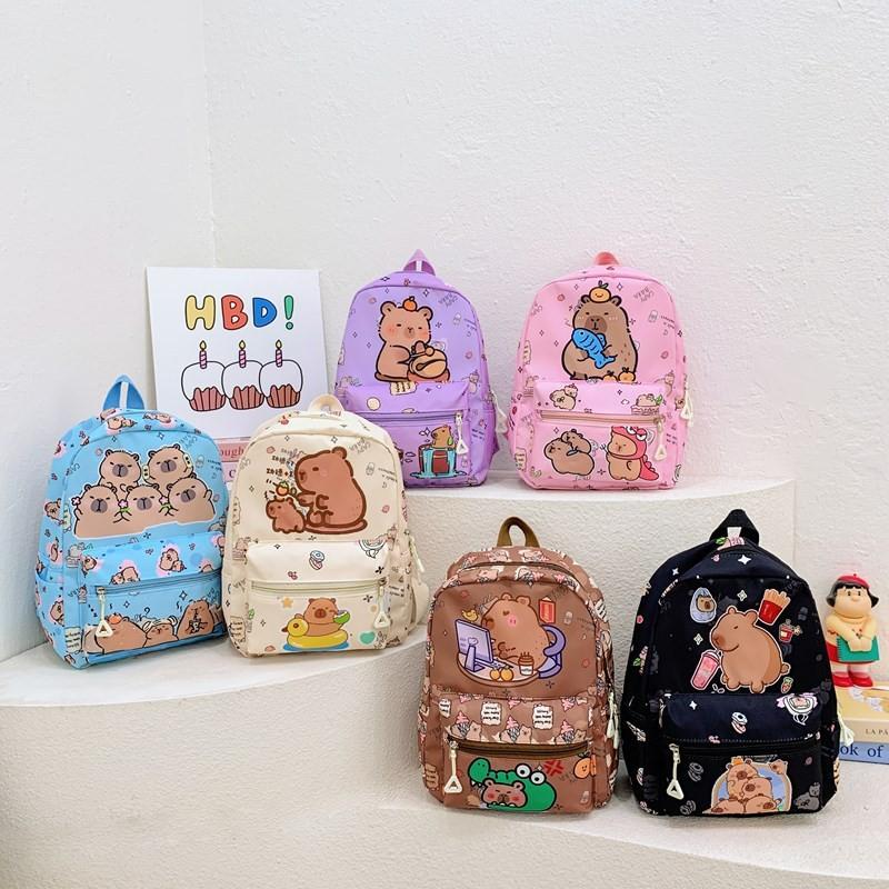 Capybara Cartoon Printed Backpack Children Schoolbag Fashion Leisure Travel Bag