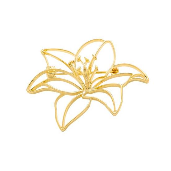 

Женская брошь Гладкие края Полый цветочный дизайн Булавка для лацкана Нескользящая застежка Значок для шарфа Аксессуары для одежды и сумок жёлтый