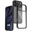 Case for iPhone 18 Pro, Shockproof Silicone Black Protection with Transparent Rigid PC Back