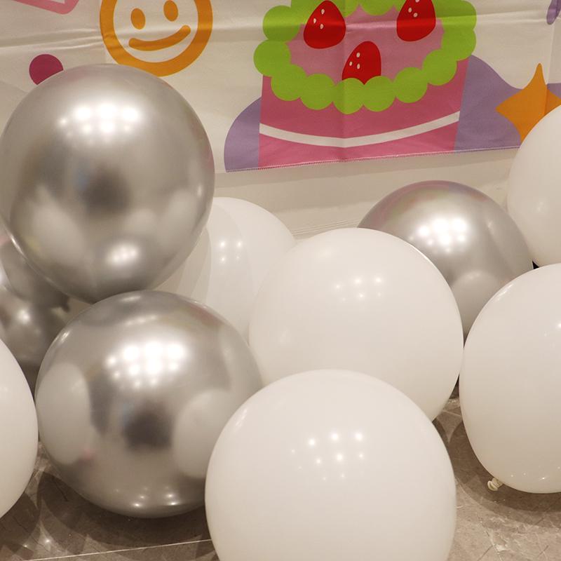 Matte White Latex Balloons - Thick, Pure White, 5" To 18" for Balloon Chains and Decorations