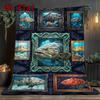 Ocean Fish Collage 2D Flat Pattern Flannel Blanket, High Quality All Seasons, Home Decor, Warmth and Comfort, Perfect for Christmas Gifts.