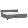 Box Spring Bed with Mattress Gray 200x200 Cm Faux Leather