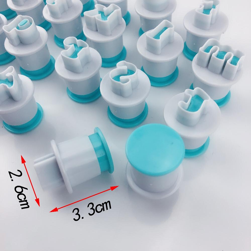 26pcs Push Easy Mini Upper&Lowercase alphabet letter Cookie Cutter Cake pops Baking Mold fondant cutter cake decoration tools