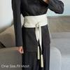 Black Color Wide Wrap Belt Soft Fabric Obi Belt New Waist Sash Belt  Women