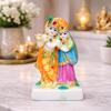 Figurka Radha Krishna, Pył Marmurowy, Wielokolorowa ze Złotym Połyskiem, Wysokość 9cm, Tradycyjny Posąg Bóstwa Hinduistycznego