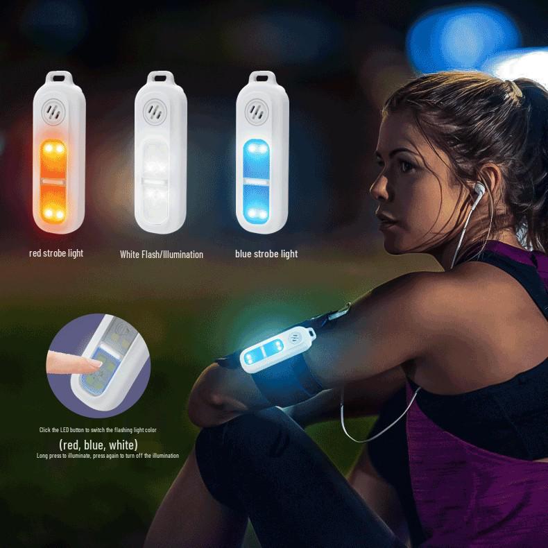 Three-Color LED Safety Armband with Personal Alarm for Night Running and Cycling