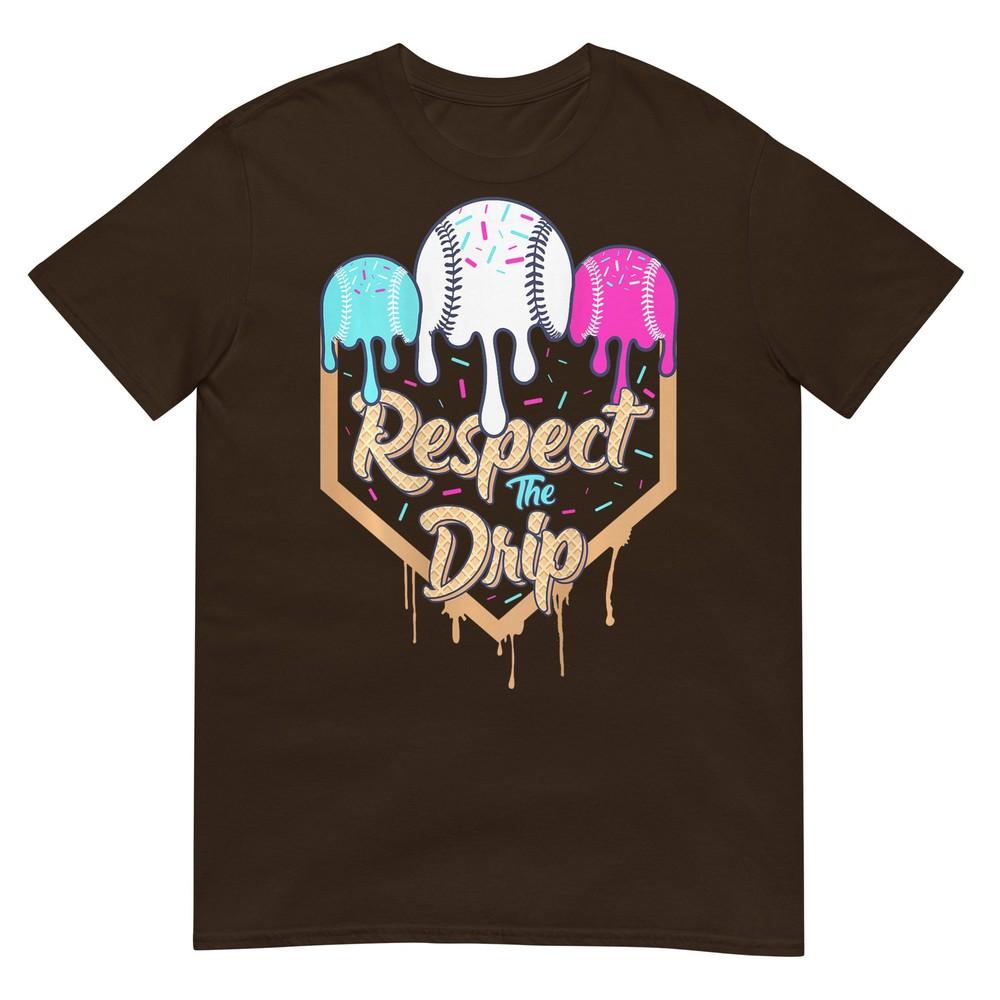 Baseball Ice Cream Drip Boys Home Plate Glove Respect Drip TShirt