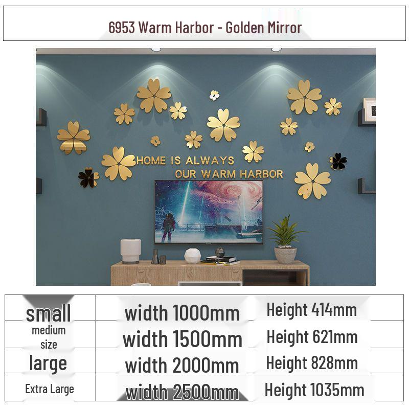 Self-Adhesive 3D Acrylic Wall Stickers for Living Room and Bedroom Decor