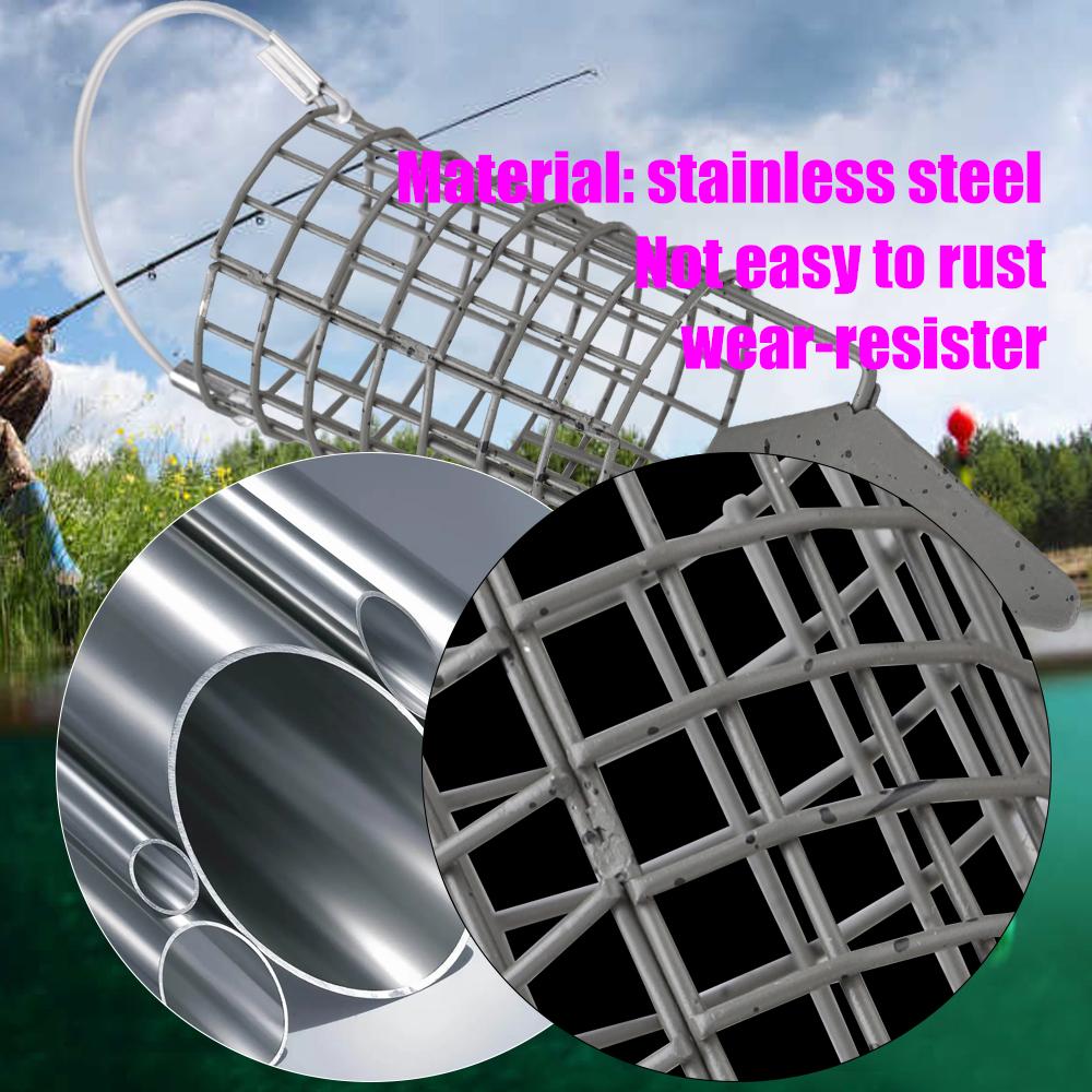FTK 1 Pc Carp Fishing Feeder 30g/40g/50g/60g/Wire Cage Bait European Carp Fish Hair Platform Feeder Carp Fishing