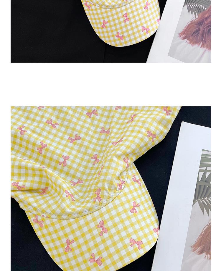 Berretto Bandana a Quadri con Laccetti Incrociati e Visiera - Cappello da Donna per Primavera/Estate Protezione Solare Stile Pastorale