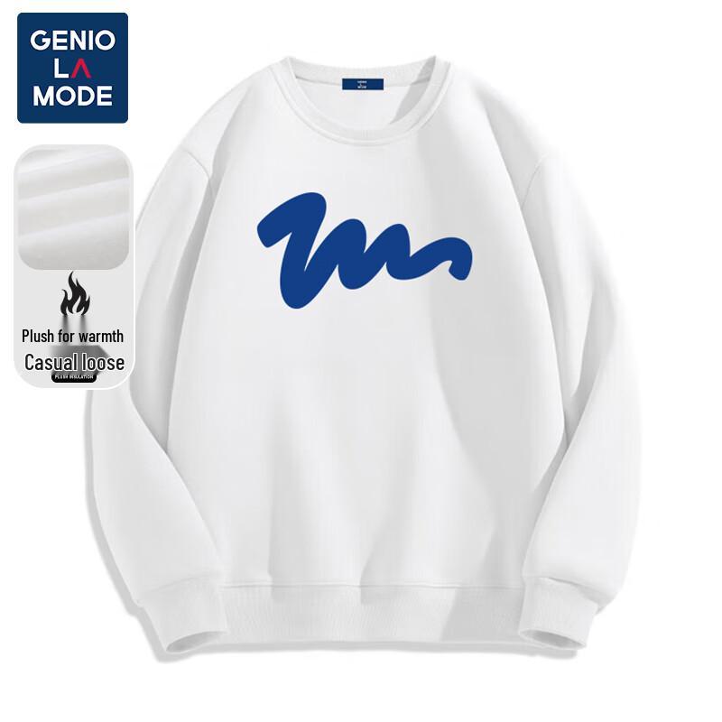 GENIOLAMODE Men's American Style Loose Fit Round Neck Sweatshirt