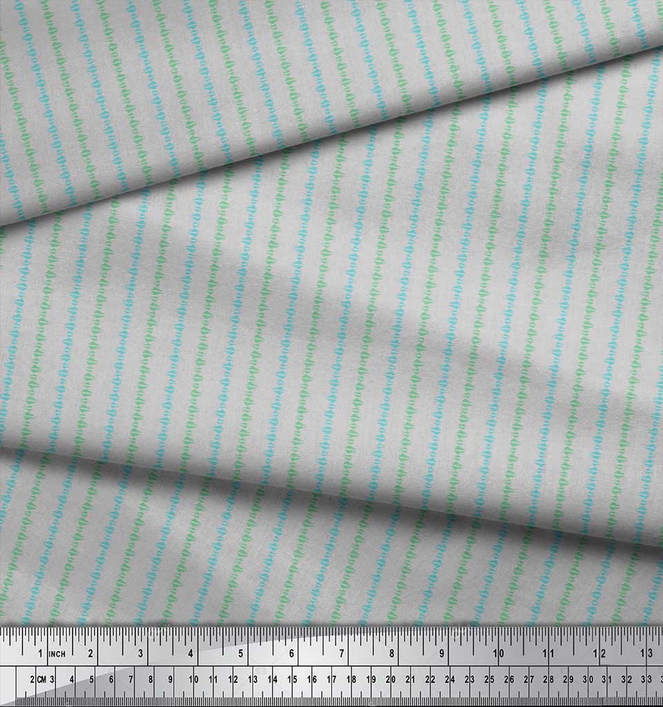 Soimoi Japan Crepe Satin Fabric Triangle Shirting Printed Craft Fabric by the Metre 42 Inch