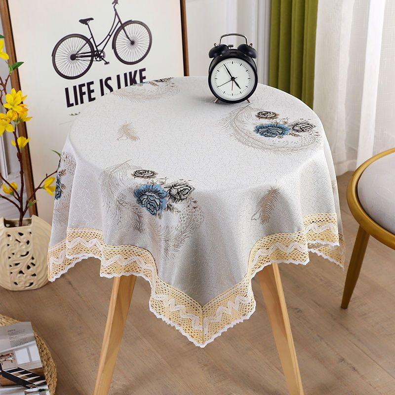 Household Minimalist Dining Table Cloth Countryside Style Small Round Table Cover Rectangular Floral Lace Universal Tablecloth