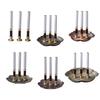 3Pcs Metal Cigarettes Holder Incensos Queimadores de Bastão com Flor Ashcatcher Plate para Yoga Meditação Decoração de Casa