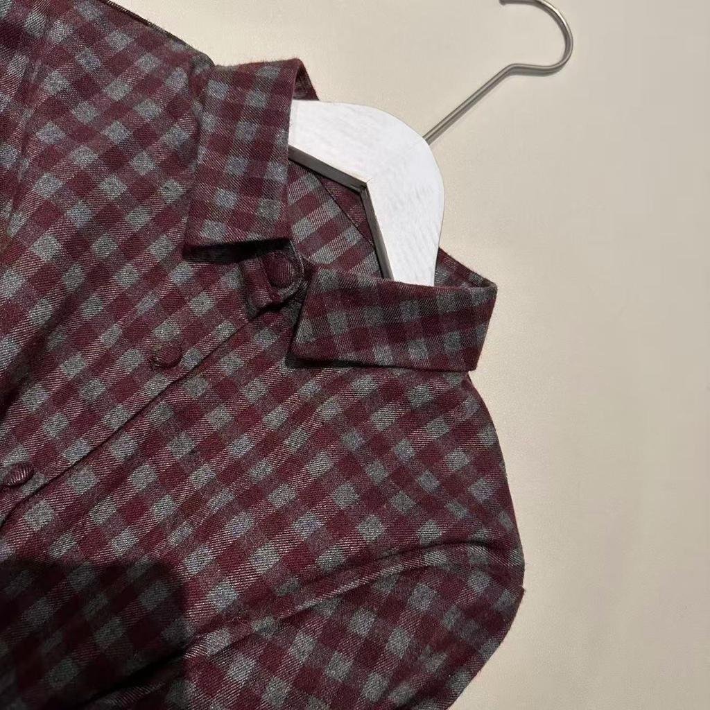 Women's Slim-Fit Winter Shirt: Stylish Collar, Versatile Brushed Cotton, Long Sleeve