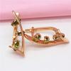 Purple Gold Olive Inlaid Greenstone Earrings European Rose Gold Plated Foreign Style Fashion Ear Buckles